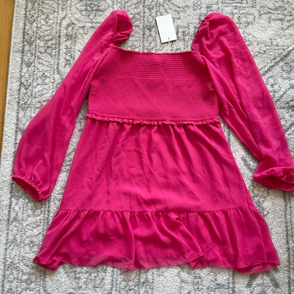 NWT Aritzia Wilfred Tempest Mini Dress Sz XL in Bright Rose - Picture 5 of 6